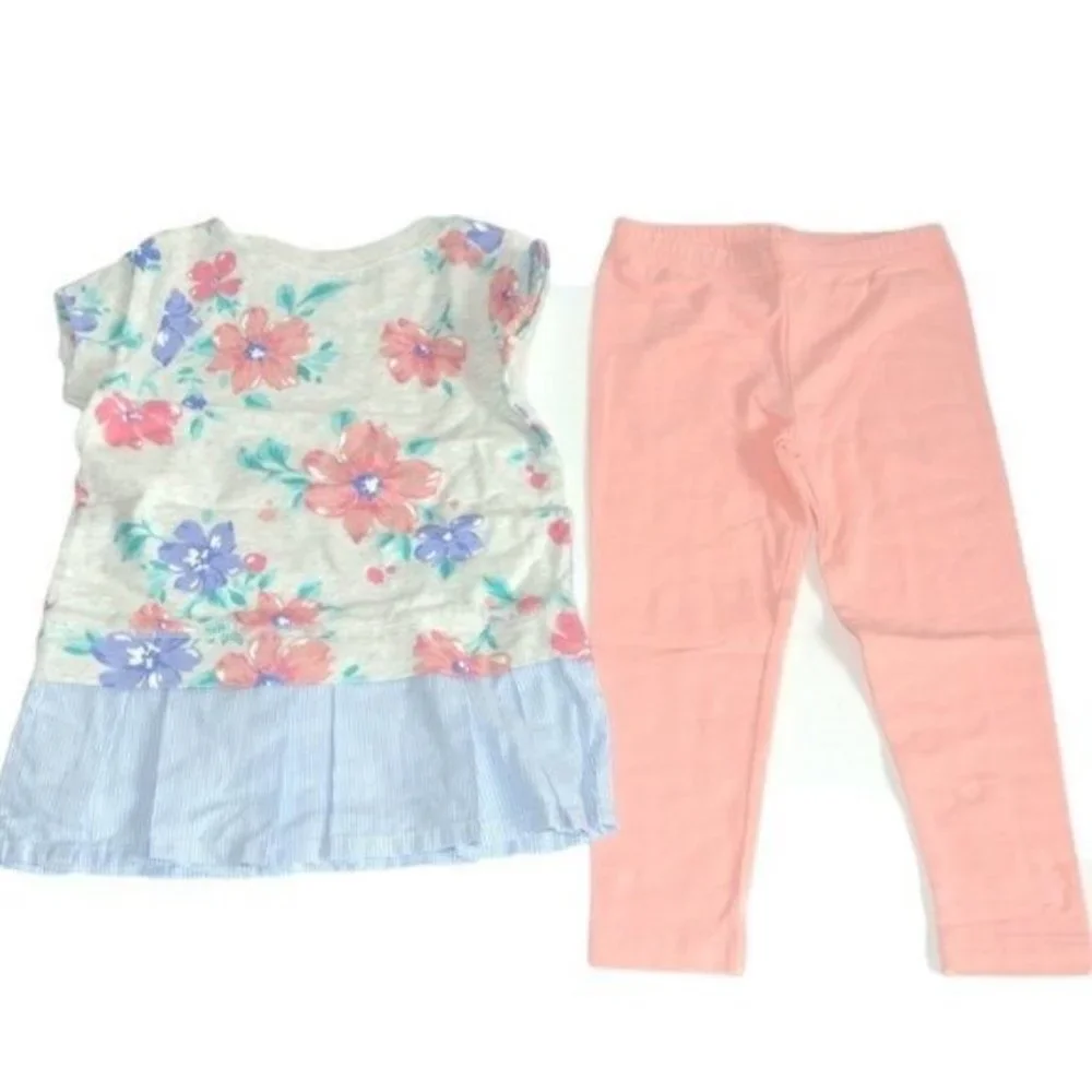 Carter's Oatmeal Floral Top & Legging Set 24 month‎
